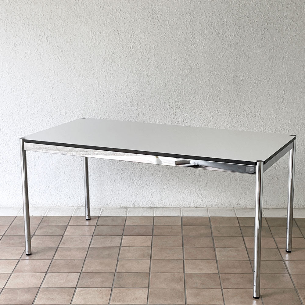  【用賀店】USMモジュラーファニチャー USM Haller USMハラーテーブル ワーキングデスク ダイニングテーブル W150×D75×H74cm アジャスター パールグレーラミネート(ホワイト) 高さ調整機能付 買取させていただきました。