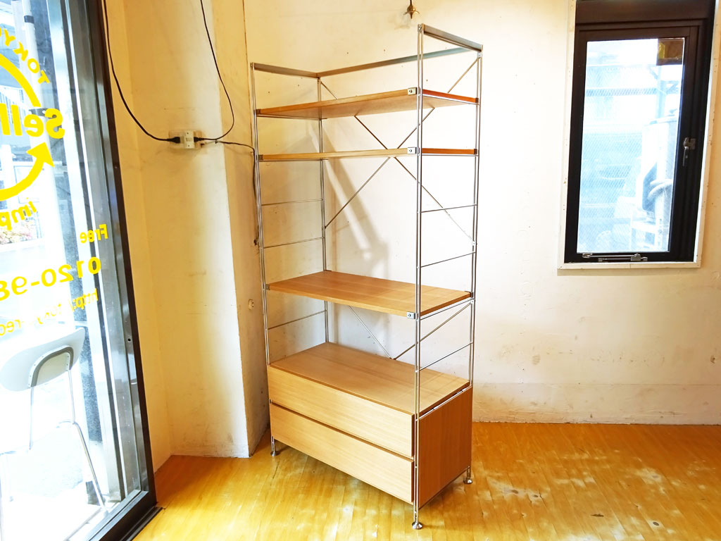 無印良品 MUJI ステンレスユニットシェルフ ワイド 大 幅86cm タモ材棚板セット 帆立補強パーツ 抽斗2段 中古品 買い取りしました。