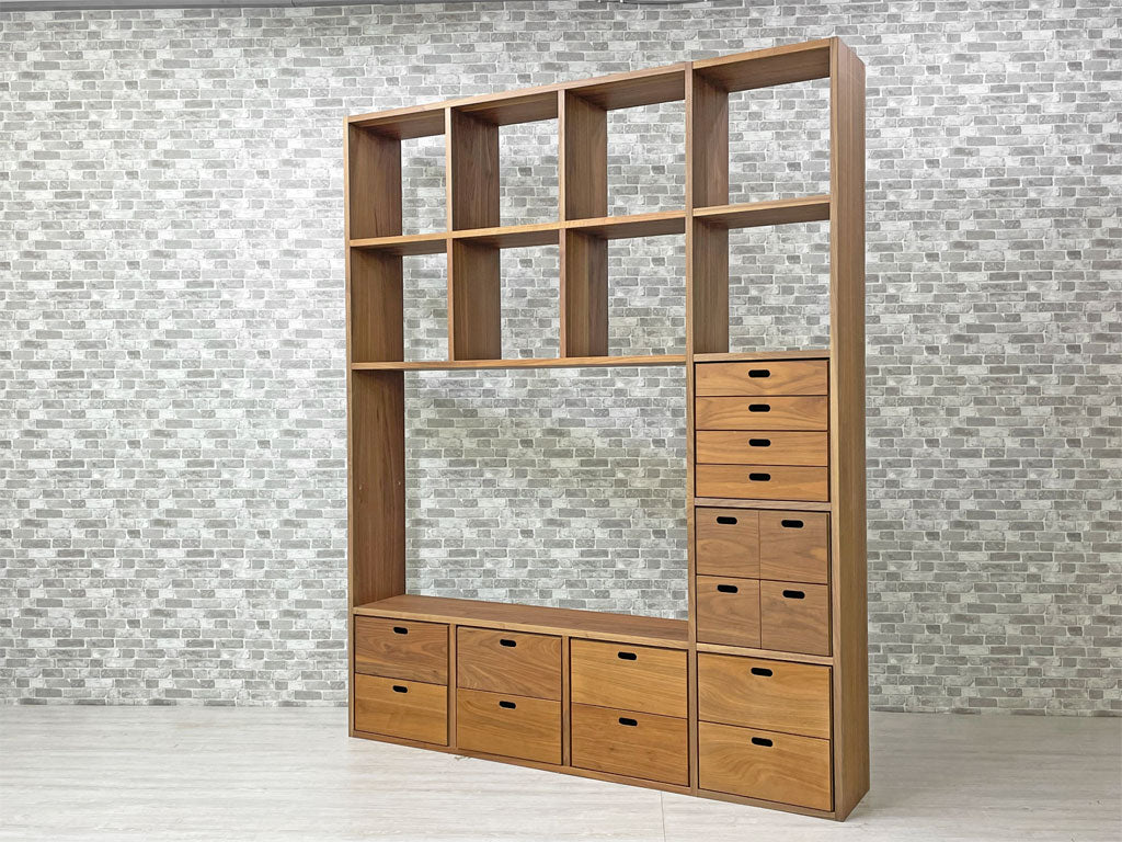 無印良品 MUJI スタッキングシェルフ 4列5段 ウォールナット材 スタッキングチェスト6点付属 買い取りしました。