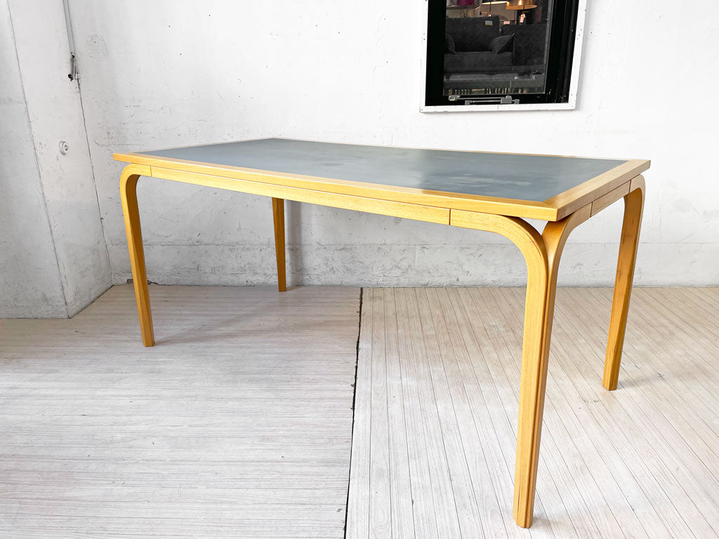 マグナスオルセン Magnus Olesen ダイニングテーブル デスク ビーチ材 × リノリウム天板 W150cm R・ティエセン ＆ J・ソーレンセン デンマーク 北欧家具 中古品 買い取りしました。