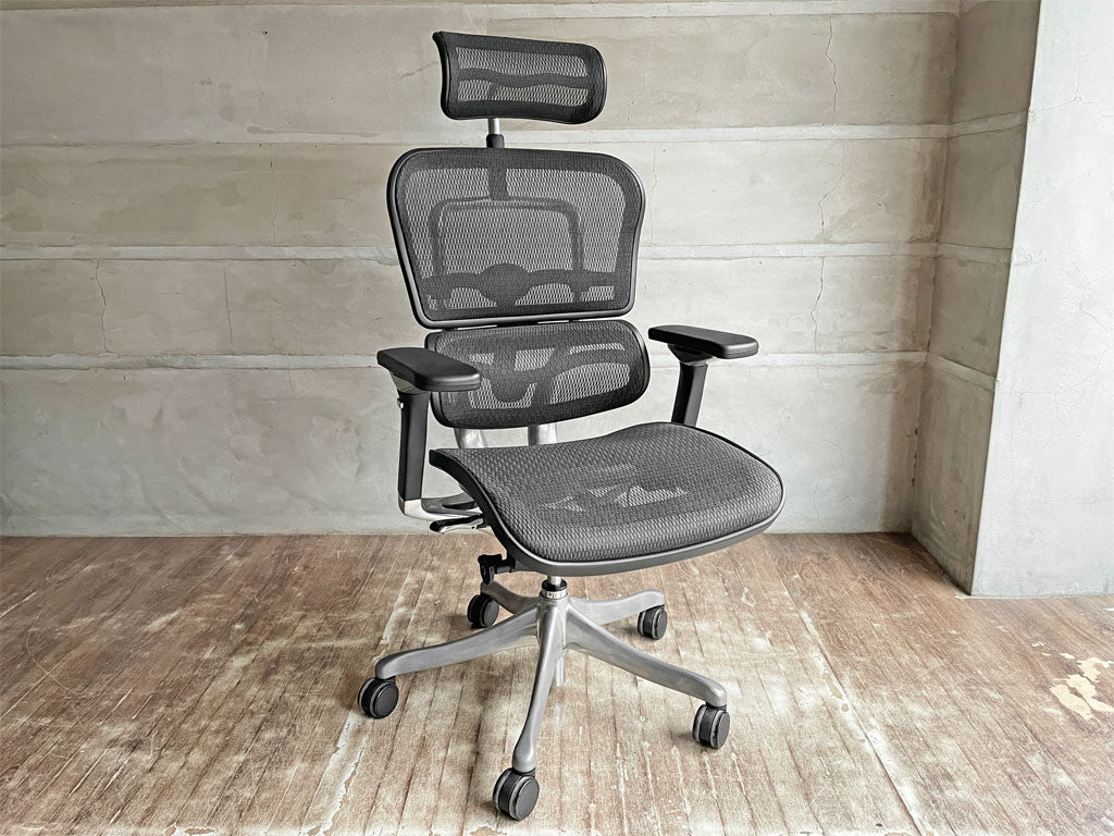 エルゴヒューマン Ergohuman プロ Pro ハイタイプ デスクチェア ワークチェア ブラック メッシュ アルミダイキャスト 多機能 中古品 買い取りしました。