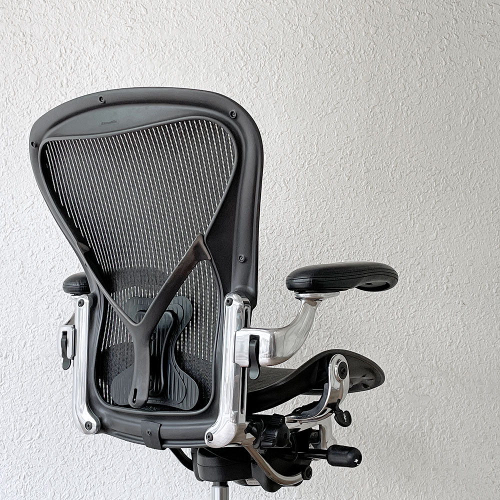 ハーマンミラー Herman Miller アーロンチェア Bサイズ ポスチャーフィット クラシックカーボンメッシュ ポリッシュドアルミベース ビル・スタンフ ＆ ドン・チャドウィック ～エゴノミクスチェアの最高峰～
