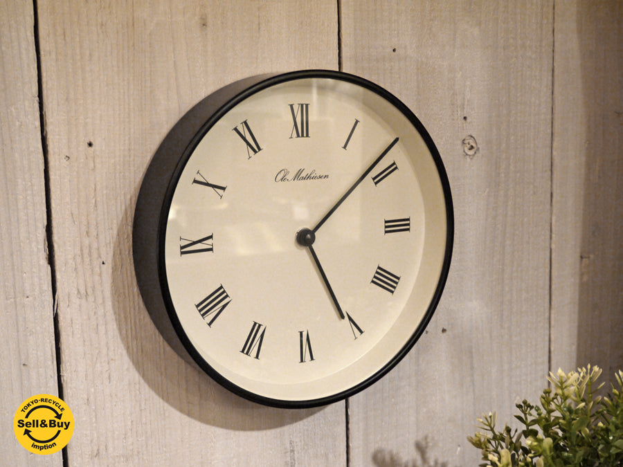 オーレ・マティーセン Ole Mathiesen ROMAN-DIAL ウォールクロック 掛時計 ブラック Φ215 北欧 デンマーク　中古品 買い取りしました！ 自由が丘店 出張買取もお任せください。