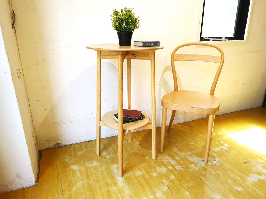 匠工芸 TAKUMI マッシュルーム テーブル ハイテーブル アッシュ材 バーテーブル クラフト 旭川家具 高さ85ｃｍ ～ 職人の匠の技から生まれる国産家具
