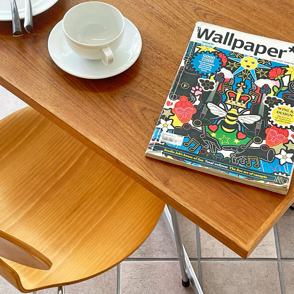 グリニッチ greeniche カフェテーブル Cafe Table 900×700 ダイニングテーブル チーク材 Xスチールレッグ インダストリアル ～シンプルでありながら見えてくる拘り～