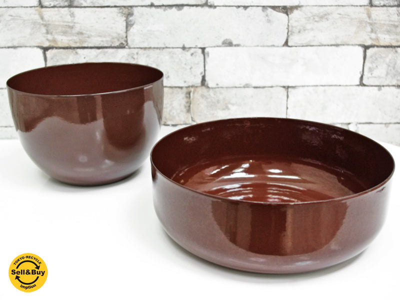 フィネル FINEL アラビア Arabia ホーロー ブラウンボウル カイフランク Kaj Franck 2点　中古品 買い取りしました。祖師谷大蔵店 出張買取もお任せ下さい。