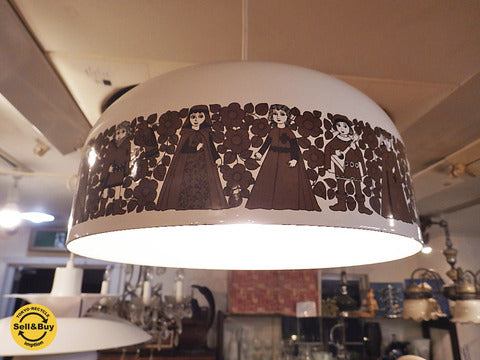 FINEL / フィネル 『 ホーローペンダント 』 カイ・フランク & ライヤ・ウオシッキネン 北欧ビンテージ ～可愛らしくデフォルメされた民族衣装の絵柄！～【買取と販売とレンタルのお店】