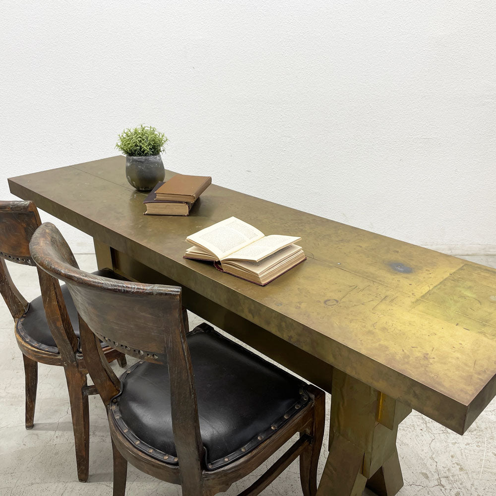 トムディクソン Tom Dixon マス MASS コンソールテーブル ダイニングテーブル デスク W180cm 真鍮 ハンドメイド 英国製 ～ 伝統、斬新、革新～