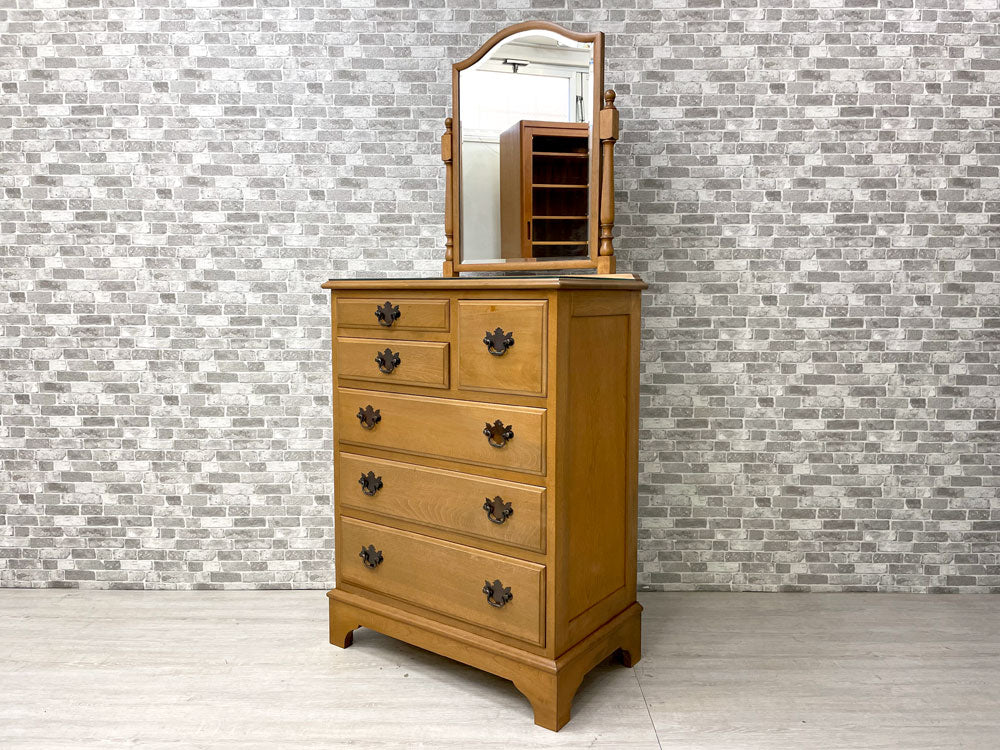 横浜元町 竹中家具 takenaka furniture ドレッサー チェスト 1列5段 6ドロワー ガラストップ コロニアルスタイル 中古品 買い取りしました。