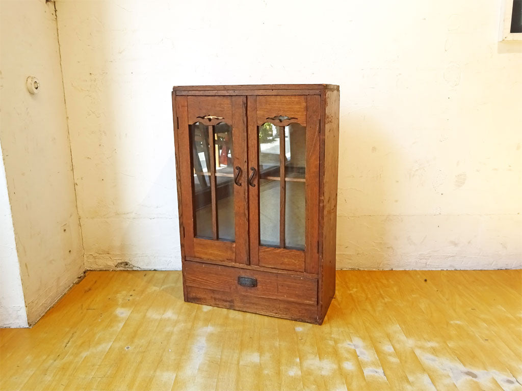 ジャパンビンテージ Japan Vintage ミニキャビネット Mini Cabinet 古材 ガラス 鎌倉のアンティークショップ購入 中古品 買い取りしました。