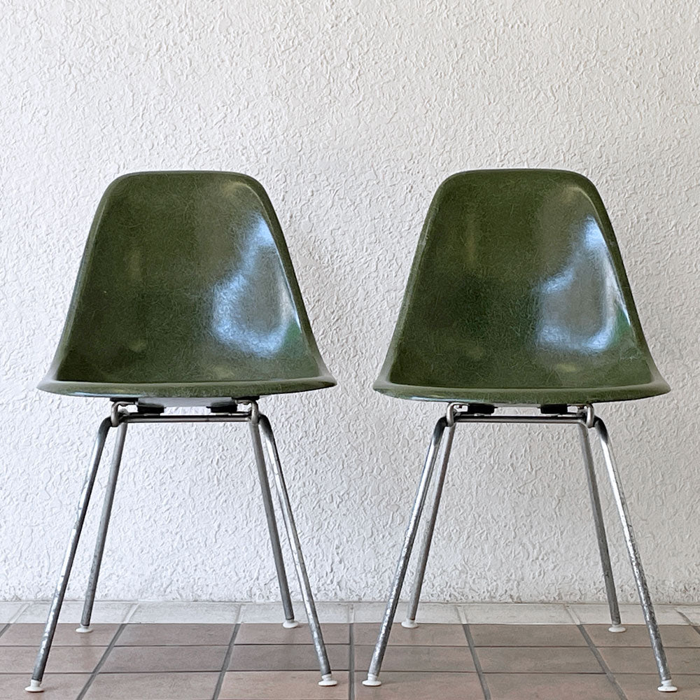  【用賀店】ハーマンミラー Herman Miller サイドシェルチェア ダイニングチェア 2nd FRP Hベース オリーブグリーンダーク イームズ ミッドセンチュリー ビンテージ 希少 A&B 計2脚 買取させていただきました。