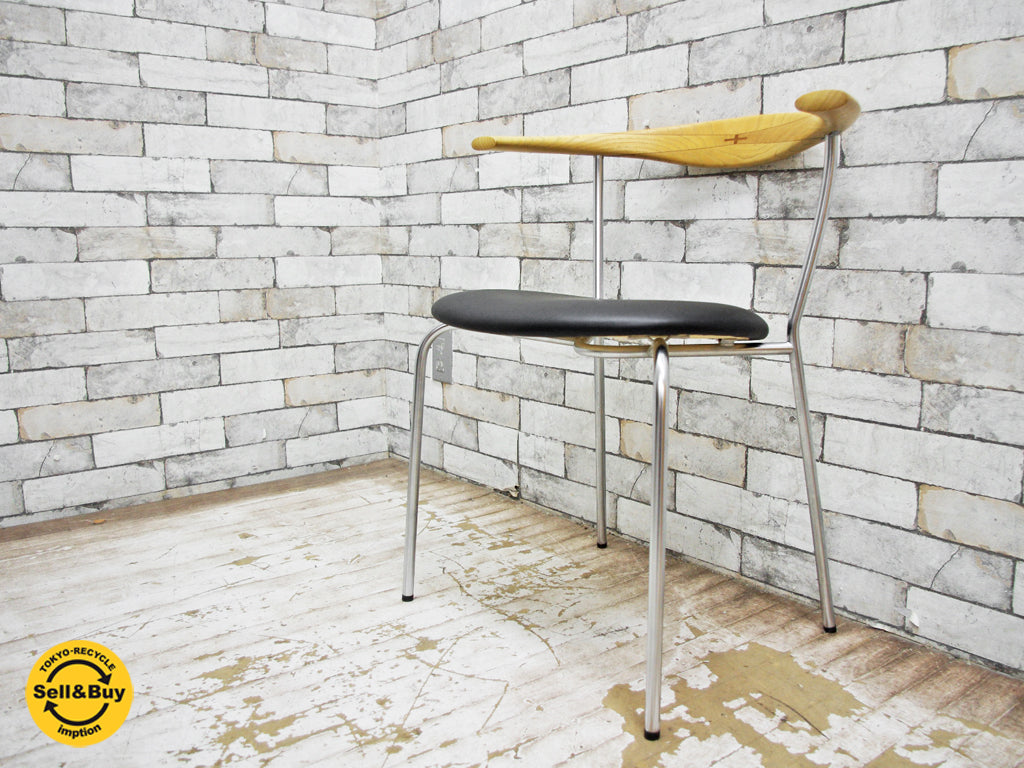 PPモブラー PP Mobler PP701 チェア アッシュ材 ステンレスフレーム 本革 ハンス・J・ウェグナー Hans J.Wegner 北欧家具 デンマーク 座面新品張替え済み　中古品 買い取りしました。祖師谷大蔵店 出張買取もお任せ下さい。