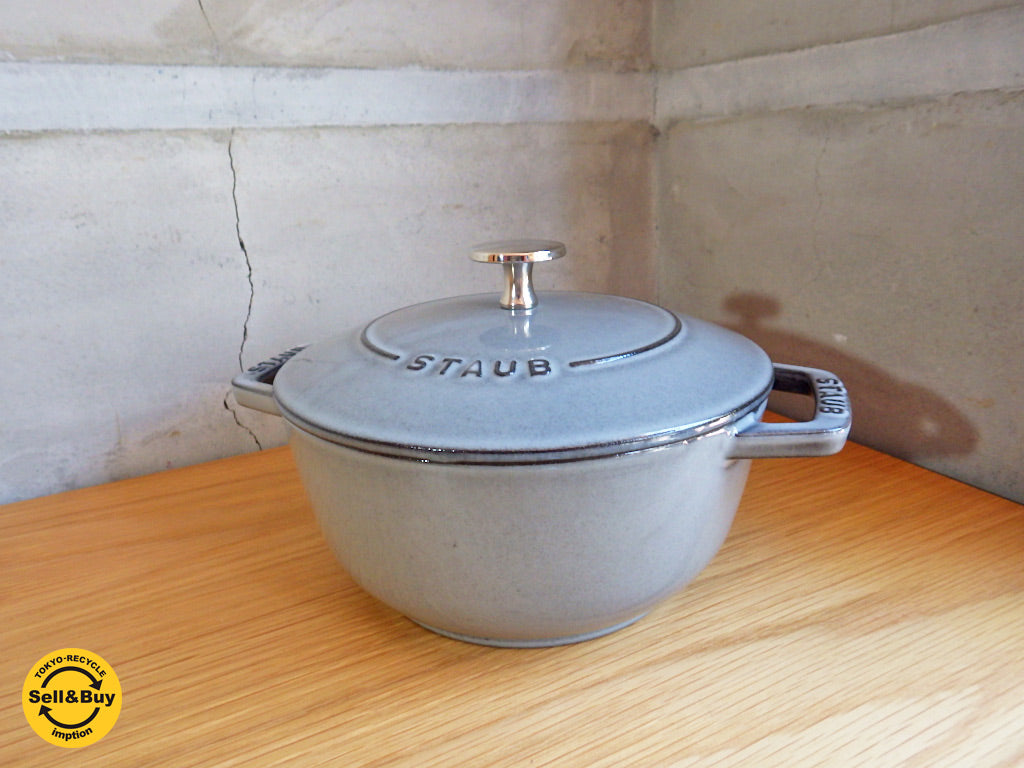 ストウブ STAUB ワナべ Wa-NABE 両手 ホーロー 鍋 Lサイズ グレー 買い取りしました。学芸大学店 出張買取もお任せ下さい。