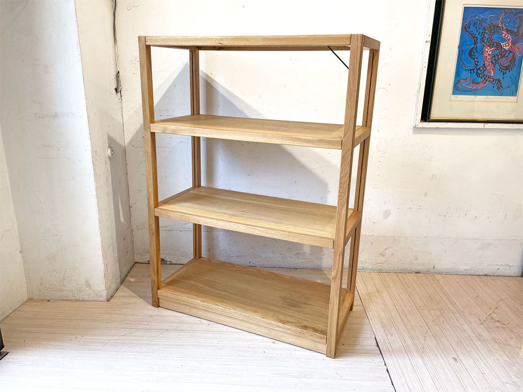 無印良品 MUJI オーク無垢材 ユニットシェルフ 4段 ブックシェルフ フリーオープンラック 本棚 連結穴付き 廃盤 下北沢店 中古品 買い取りしました。