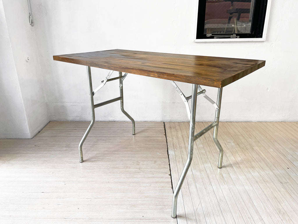 インダストリアル ダイニングテーブル ワークテーブル 作業台 エブコ EBCO ウィッシュボーンレッグ フォールディング パシフィックファニチャーサービス PFS 取り扱い 中古品 買い取りしました。