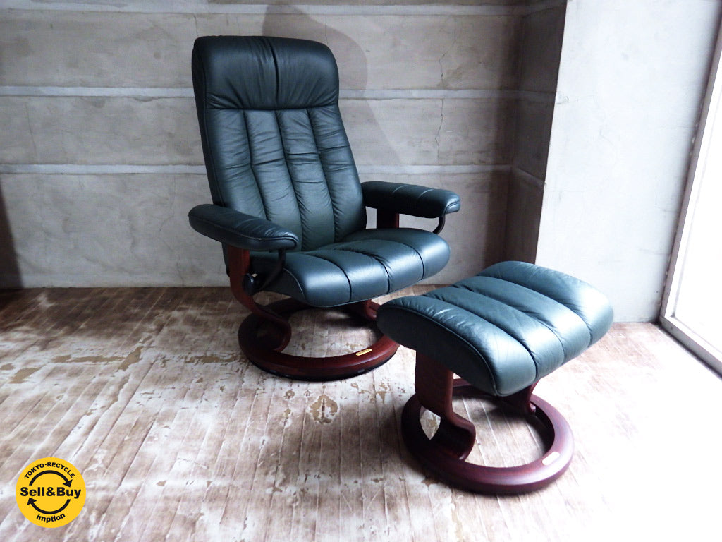 エコーネス Ekornes ストレスレスチェア Stressless パーソナル リクライニング チェア オットマン付き  中古品 買い取りしました。学芸大学店 出張買取もお任せ下さい。