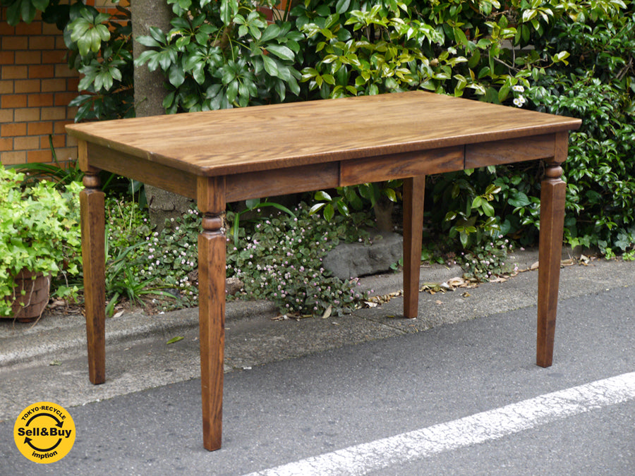 ビーカンパニー B-COMPANY ダイニングテーブル オーク材 引き出し付き カントリースタイル 　中古品 買い取りしました！ 自由が丘店 出張買取もお任せください。