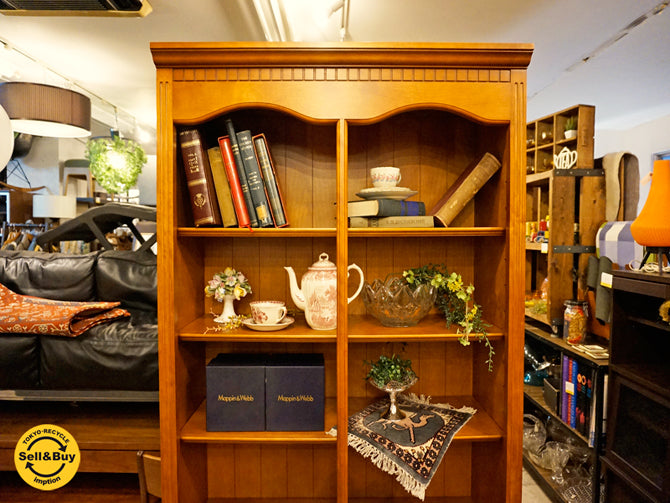 横浜ダニエル Daniel 書棚 オープン本棚 リビングボード アーリーアメリカン カントリー ～職人の樺桜への理解と愛情が感じられる家具～ 【 買取と販売とレンタルのお店 】