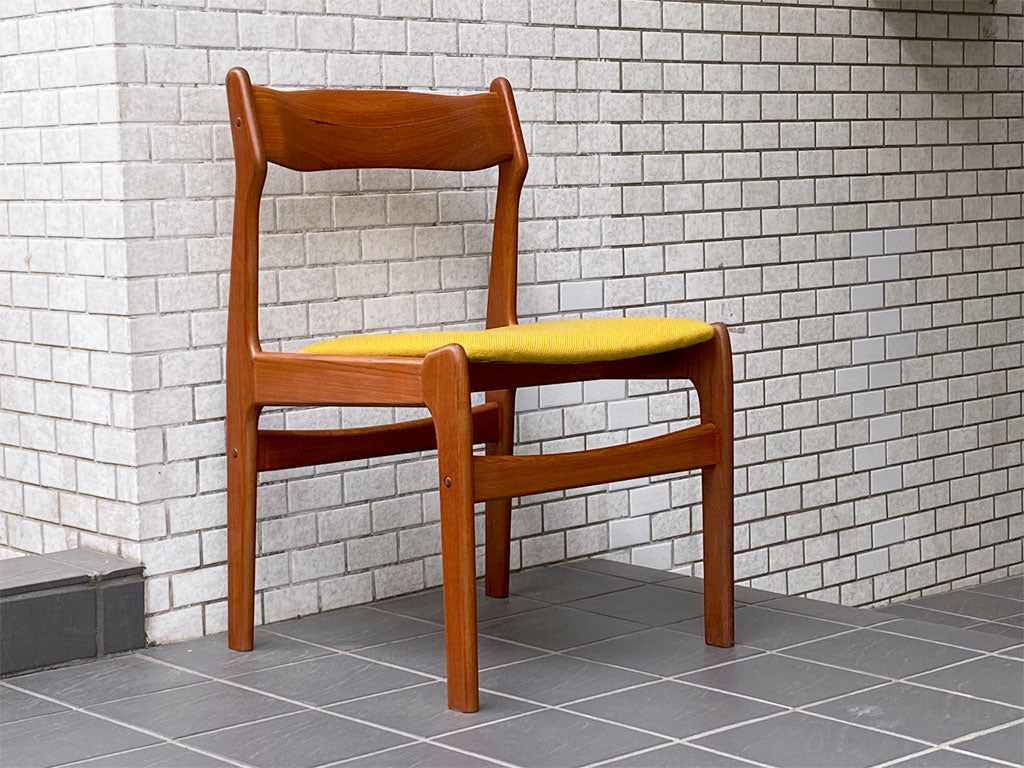 北欧 ビンテージ Scandinavian Vintage チーク材 ダイニングチェア イエロー ファブリック 北欧家具 中古品 買い取りしました。