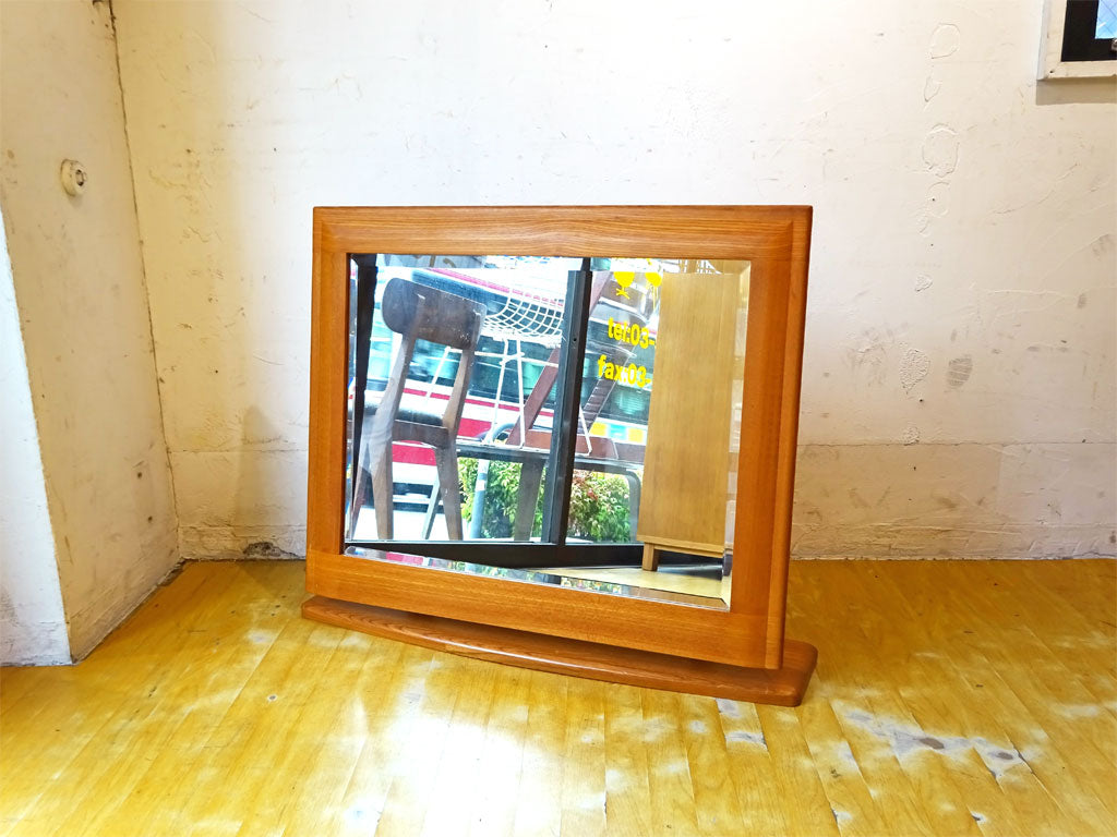 ドレッサーミラー dresser mirror オーク無垢材 卓上鏡 置き鏡 中古品 買い取りしました。