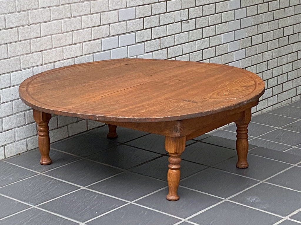 ジャパンビンテージ 昭和レトロ 木味 ちゃぶ台 卓袱台 丸ちゃぶ 和家具 木味 古家具 中古品 買い取りしました。