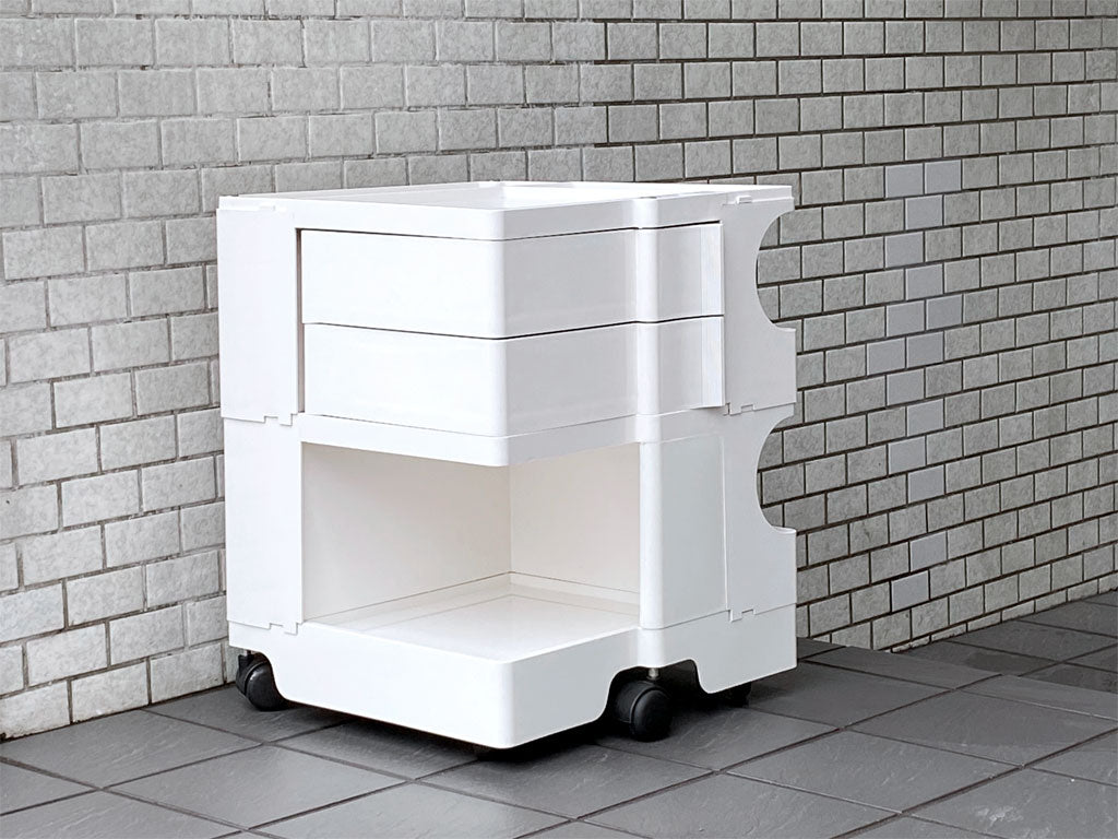 ビエッフェプラスト パドヴァ BIEFFEPLAST PADOVA ビンテージ ボビーワゴン BOBY WAGON ホワイト 2段2トレー ジョエ・コロンボ イタリア MoMA 中古品 買い取りしました。