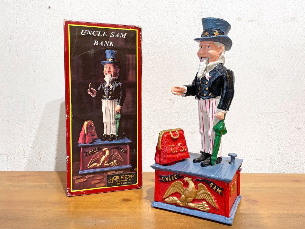 USビンテージ アンクル サム UNCLE SAM 鋳鉄製 からくり貯金箱 コインバンク アメリカン雑貨 中古品 買い取りしました。