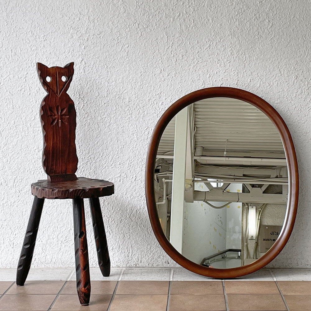  【用賀店】秋田木工 Akimoku 曲木鏡 オーバル ウォールミラー 壁掛け鏡 小判型 特大 ブナ材 柳宗理 古代色 ビンテージ W60 × D4 × H75.5cm 買取させていただきました。