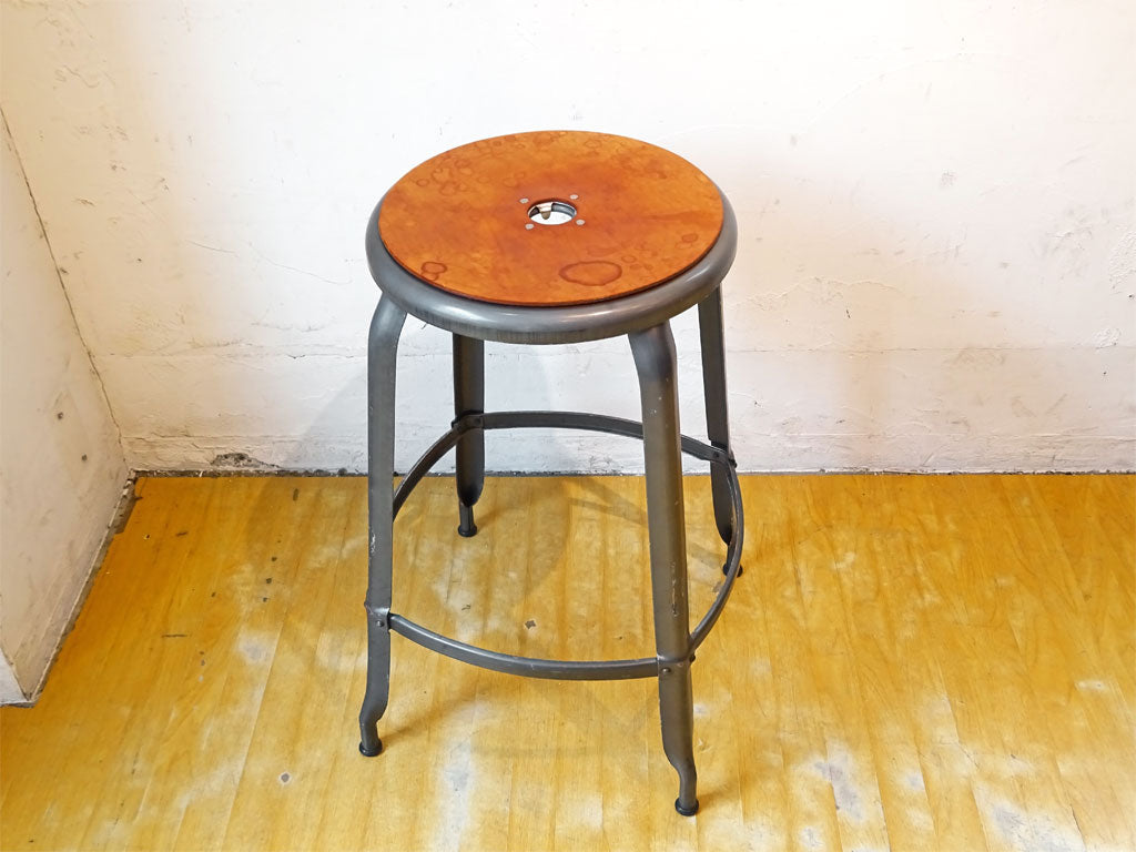 MIJL ニコルチェア NICOLLE CHAIR 60 グレー スチール ハイスツール 専用牛革シートパッド付き ザ・コンランショップ THE CONRAN SHOP 取扱い B 中古品 買い取りしました。