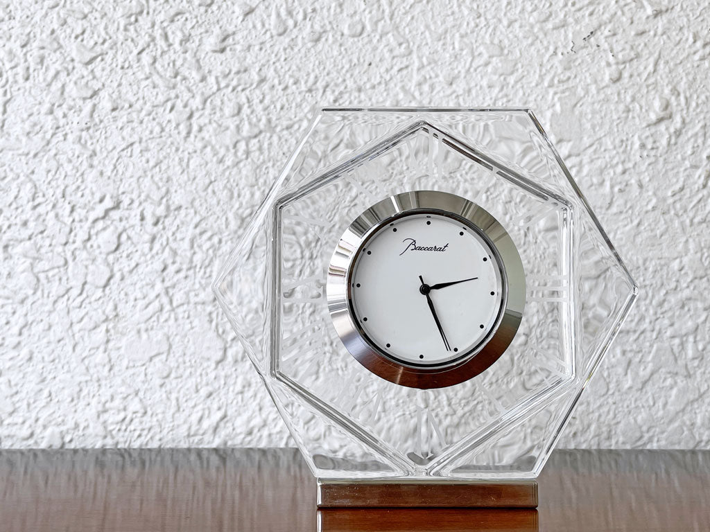 バカラ Baccarat アビス クロック Abysse clock 置時計 クリスタルガラス 定価 \154,000- フランス 元箱付き 中古品 買い取りしました。