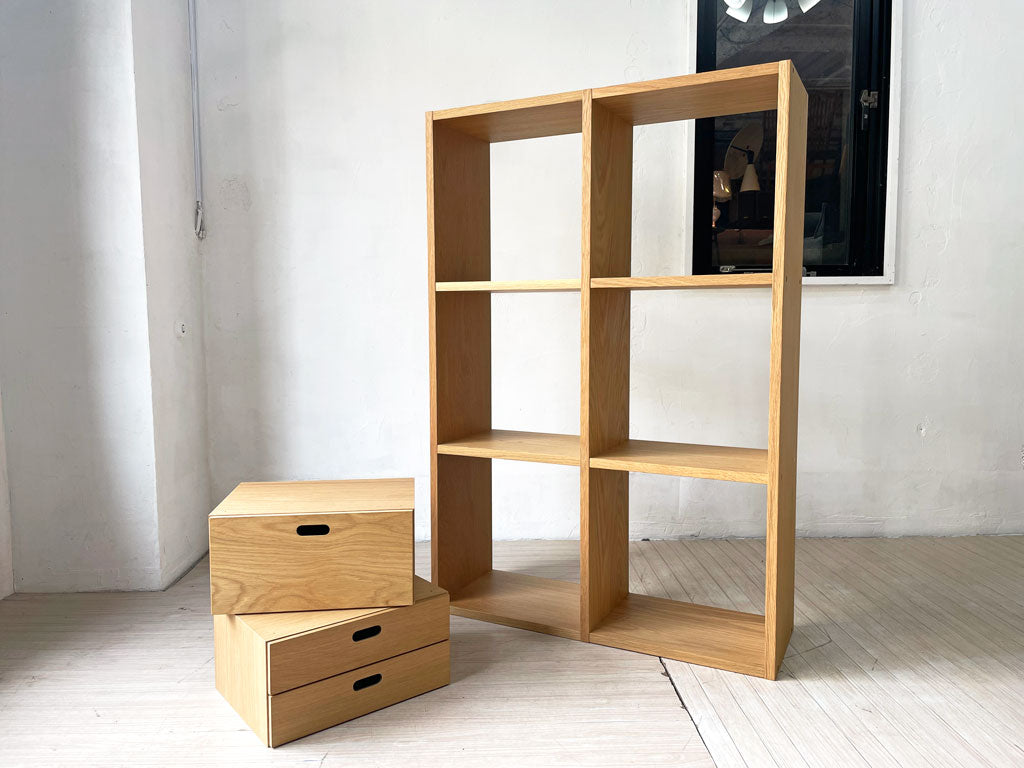 無印良品 MUJI スタッキングシェルフ 3段2列 オーク材 オープンシェルフ スタッキングチェスト付き 中古品 買い取りしました。