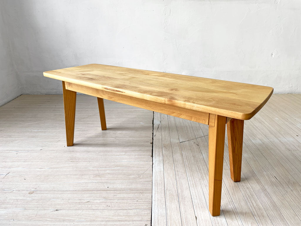 モモナチュラル MOMO Natural ヴィボ VIBO ユニットベンチ VIB-01 ローテーブル オーバル W100 アルダー無垢材 オイルフィニッシュ 定価 \39,000- 中古品 買い取りしました。