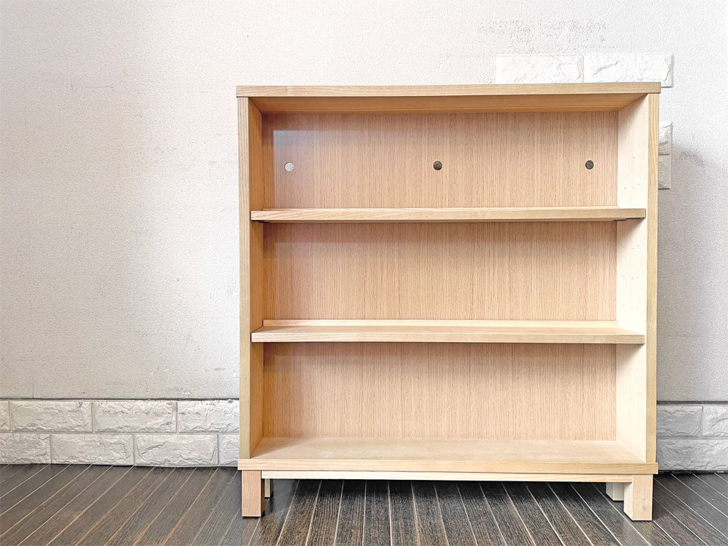 無印良品 MUJI 組み合わせて使える木製収納 タモ材 奥行14cm ロータイプ 本棚 ブックシェルフ 薄型ラック 廃番  中古品  買い取りしました。