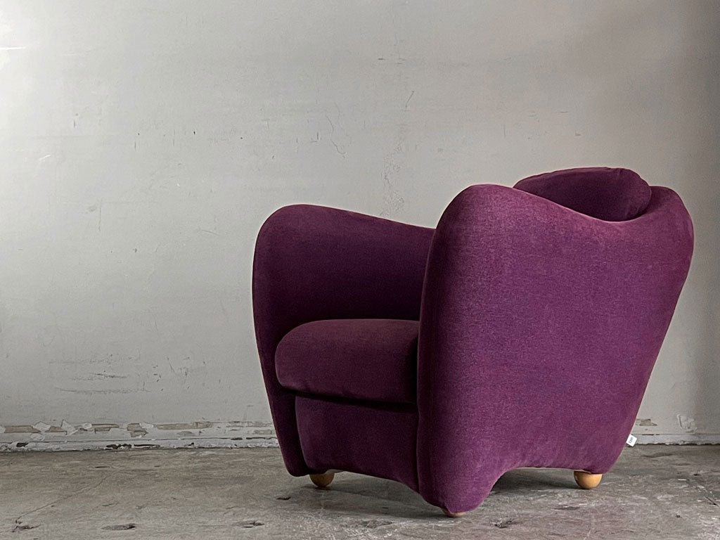 イデー IDEE ミニミラーアームチェア MINI MILLER ARM CHAIR パーソナルチェア シングルソファ ファブリック パープル 廃番カラー 中古品 買い取りしました。