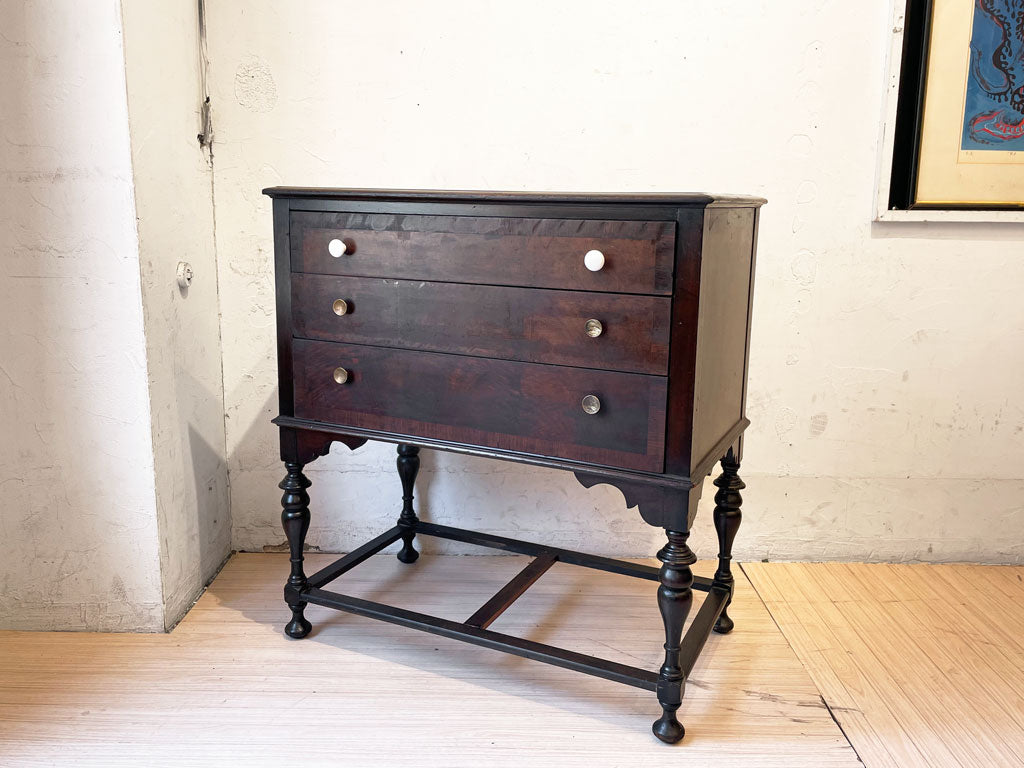 イギリス ビンテージ UK Vintage チェストライティングビューロー 3dr Chest Writing bureau バルボスレッグ アンティーク 下北沢店 中古品 買い取りしました。