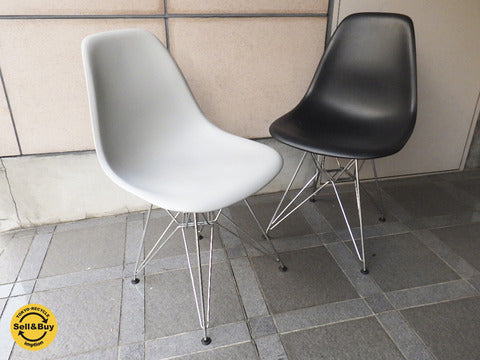 スイス vitra. / ヴィトラ 『 サイドシェルチェア = DSR ( エッフェルベース )』ブラック&グレー ミッドセンチュリーモダンを代表するC&R. イームズ 不朽の名作!【買取と販売とレンタルのお店】