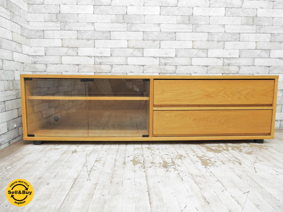 無印良品 MUJI スタッキングキャビネット AVボード ガラス扉付き オーク材 中古品 買い取りしました。