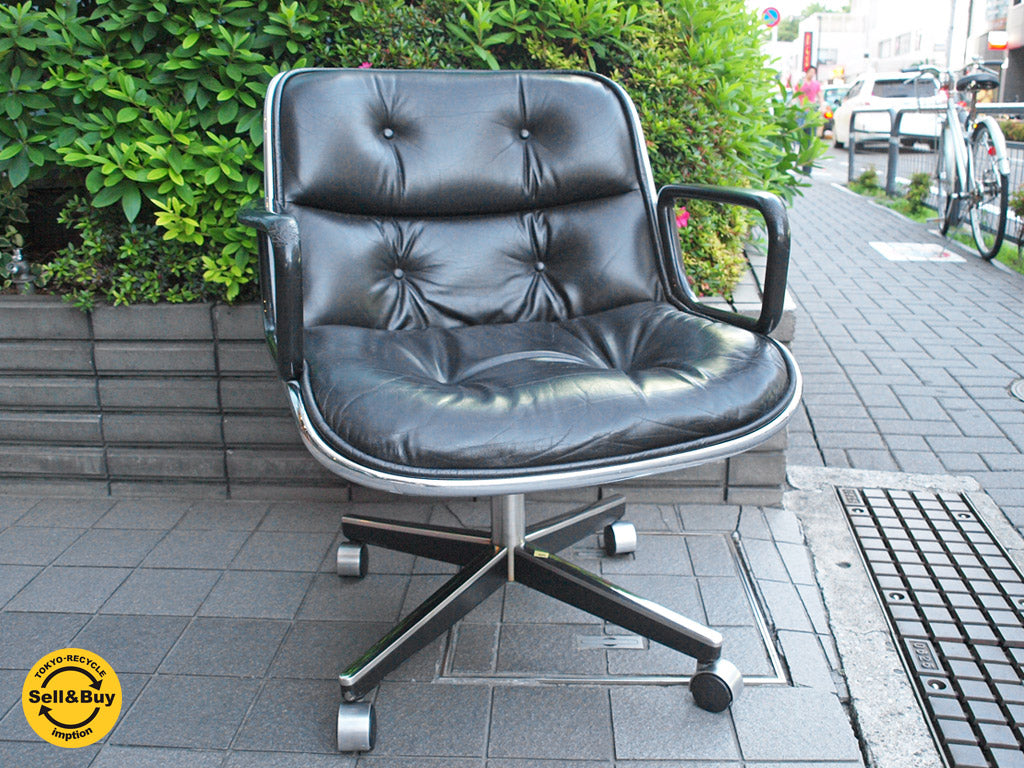 ノール Knoll ポロックチェア 本革張り ブラック エグゼクティブチェア 中古品 買い取りしました。下北沢店 出張買取もお任せ下さい。