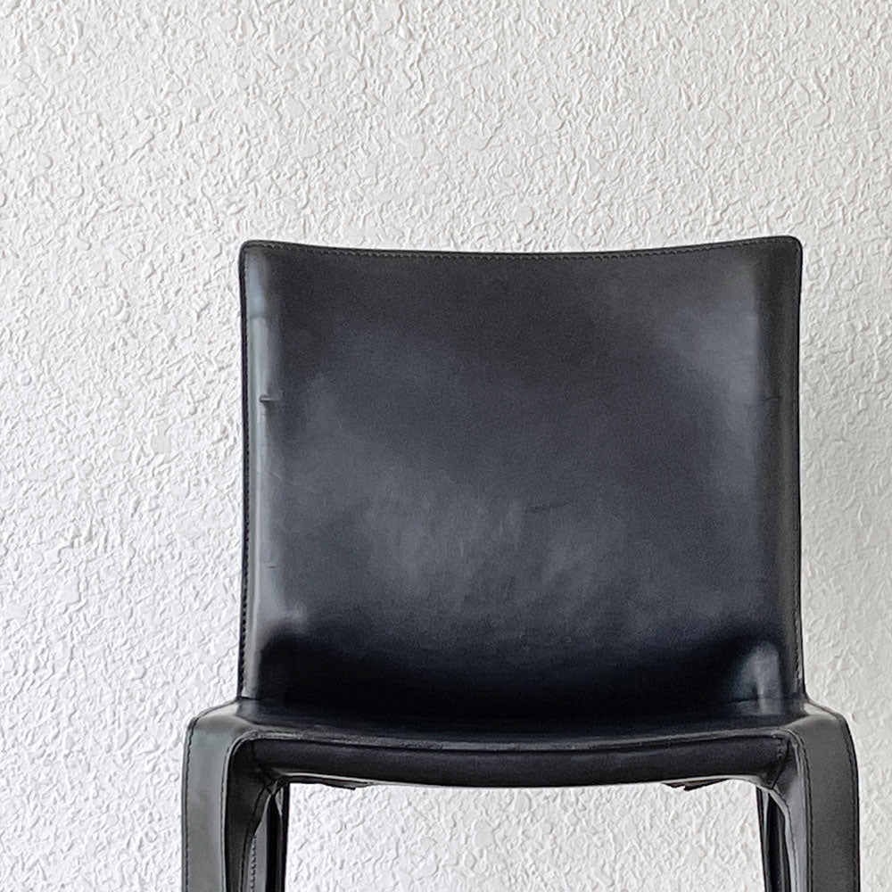 カッシーナ Cassina キャブチェア 412 CAB CHAIR アームレス 本革 マリオ・ベリーニ MoMA イタリアンモダン 定価￥308,000- ～服を纏った椅子～