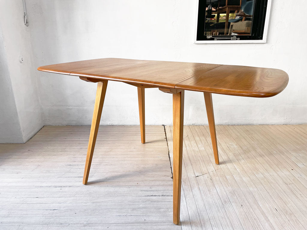 アーコール Ercol ドロップリーフテーブル バタフライテーブル ダイニングテーブル エルム材 ビーチ材 UKビンテージ 英国家具 中古品 買い取りしました。