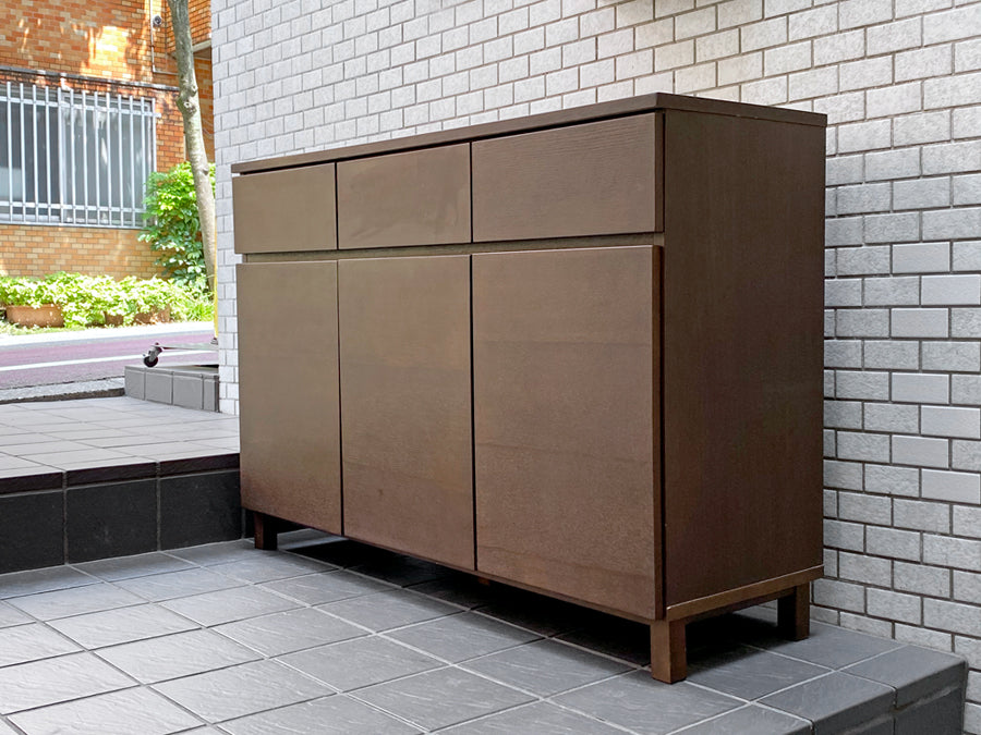 無印良品 MUJI 木製キャビネット タモ材 ブラウン 木製ラック サイドボード シンプルデザイン 　中古品 買い取りしました。