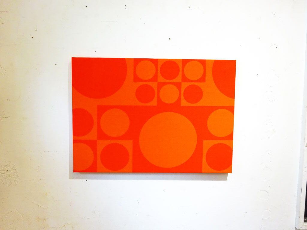 ヴェルナー パントン verner panton ジオメトリック B2サイズ ファブリック パネル オレンジ 木枠 ウォール インテリア 中古品 買い取りしました。