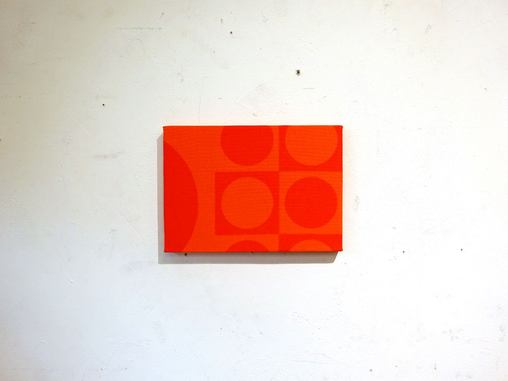 ヴェルナー パントン verner panton ジオメトリック A4サイズ ファブリック パネル オレンジ 木枠 ウォール インテリア 中古品 買い取りしました。