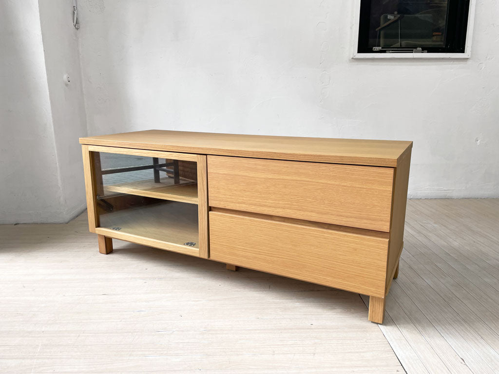 無印良品 MUJI AVボード オーク材 無垢材 AVラック 引出し付 W90cm ナチュラルデザイン 廃番 中古品 買い取りしました。