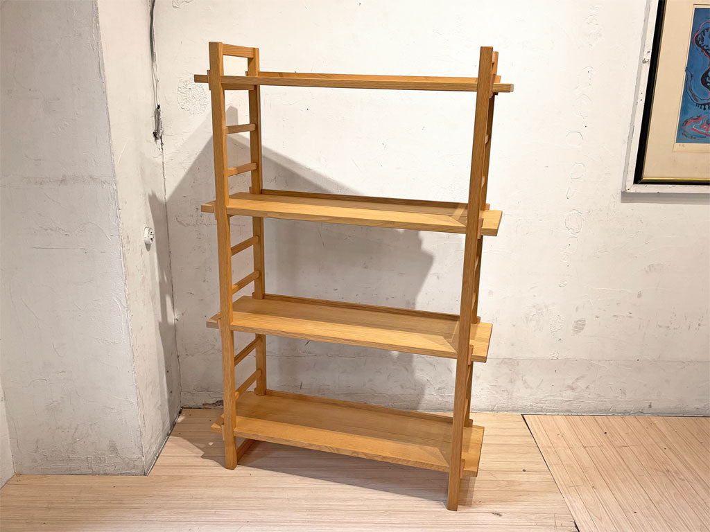 オークヴィレッジ Oak Village キグミ シェルフ Kigumi shelf 楔シェルフ オーク材 ナチュラル 楢無垢材 飾り棚 本棚 中古品 買い取りしました。