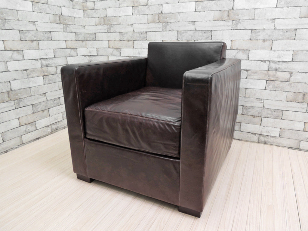 ポルトローナフラウ Poltrona Frau ソファ 1人掛け ボックス レザー ブラウン 中古品 買い取りしました。