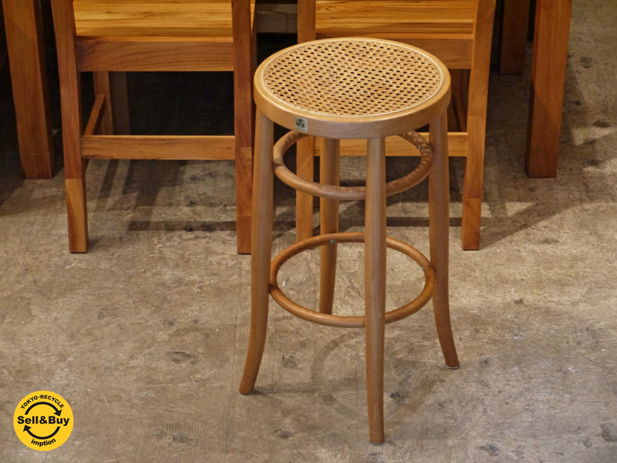 秋田木工 akimoku ビンテージ ラタン張り 曲木 ハイスツール ハイチェア ブナ材 　中古品 買い取りしました。