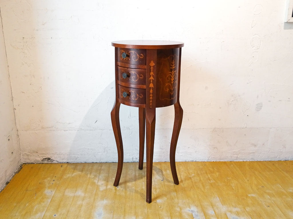 イタリア製 made in italy サイドチェスト Side Chest 3段 猫脚 象嵌 イタリア家具 italian furniture 中古品 買い取りしました。