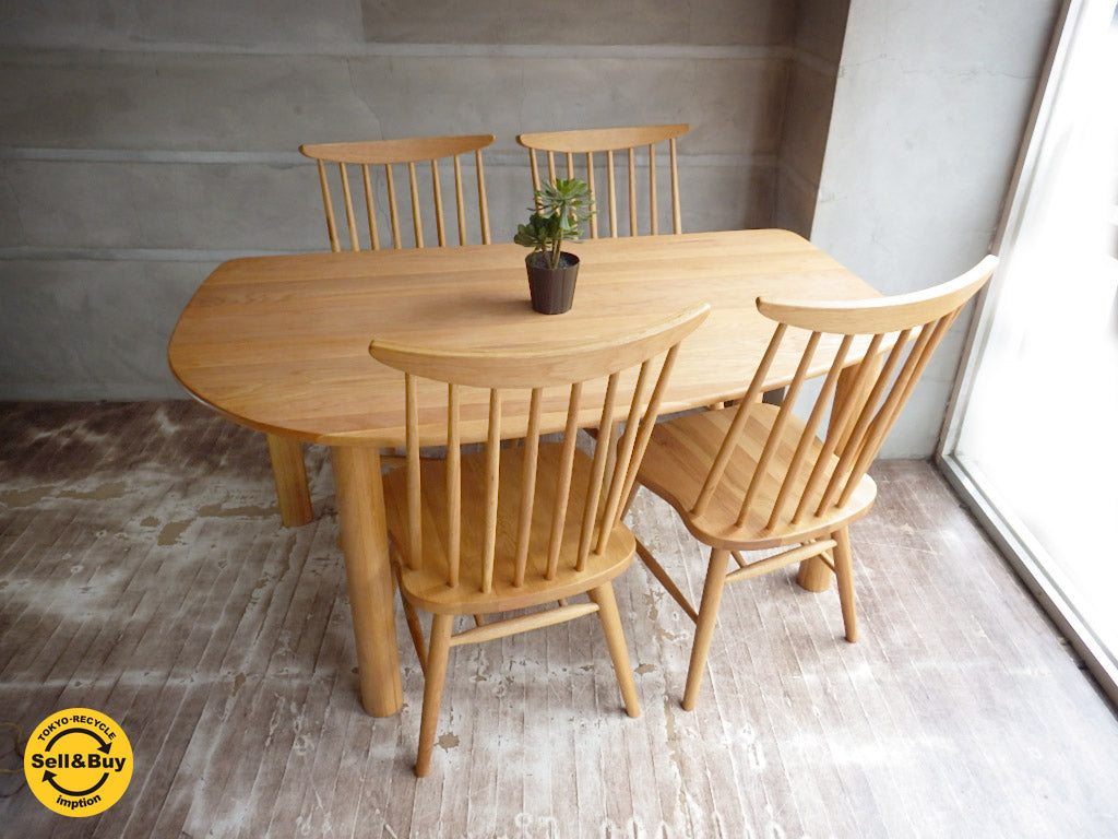 北欧スタイル オーク無垢材 ダイニングセット 中古品 買い取りしました。学芸大学店 出張買取もお任せ下さい。