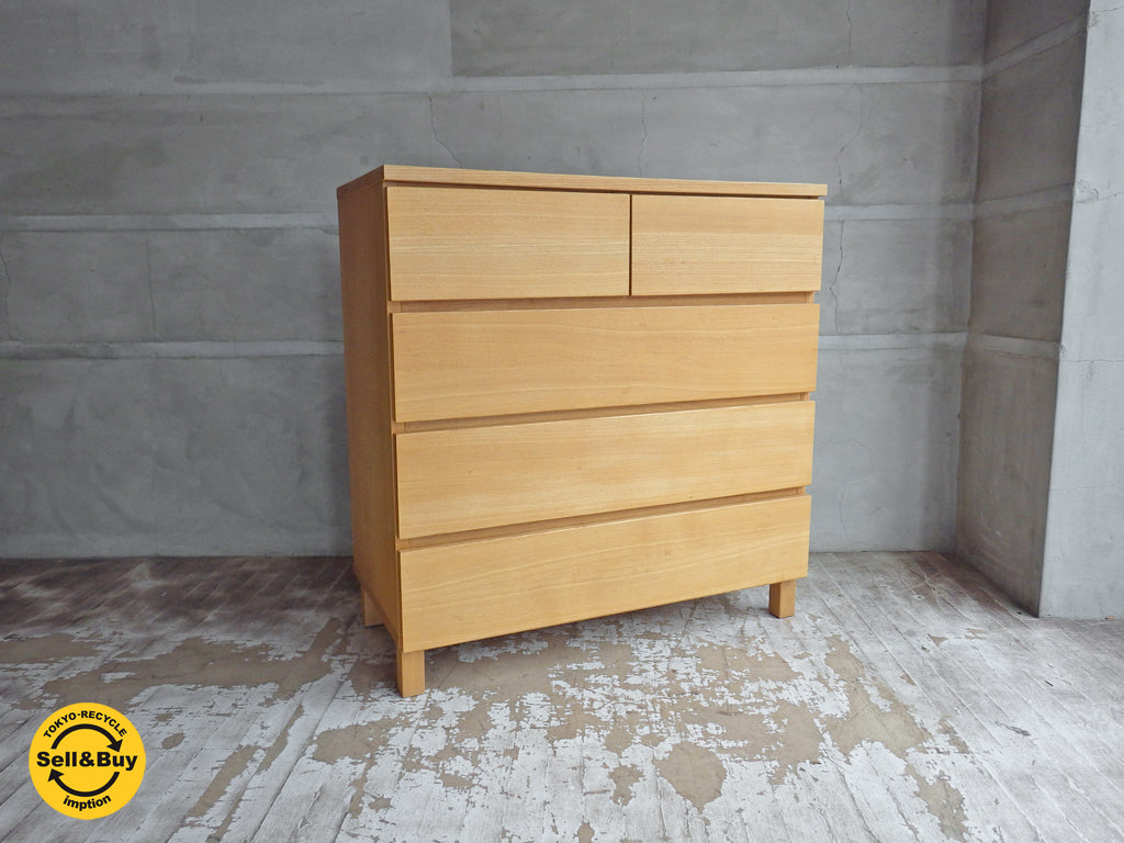 無印良品 MUJI タモ材 チェスト 4段 中古品 買い取りしました。